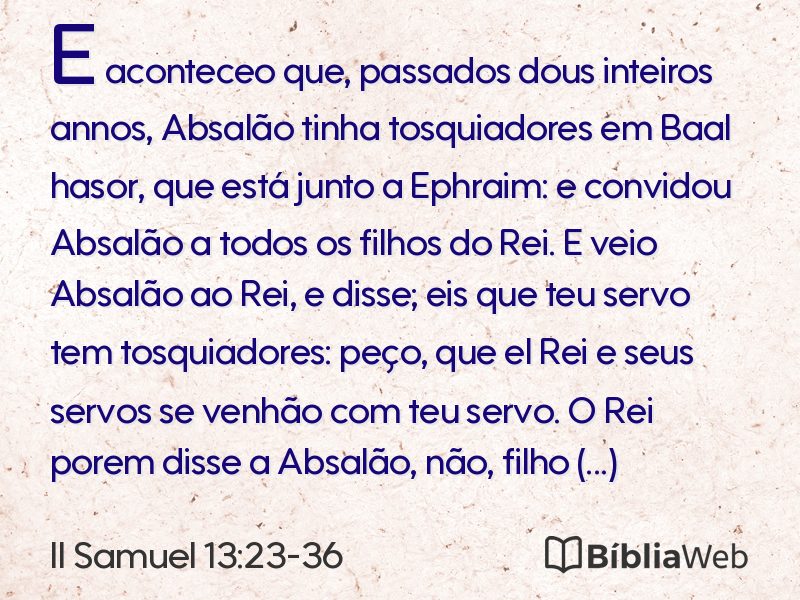 II Samuel 13:23-36 em imagem para compartilhar