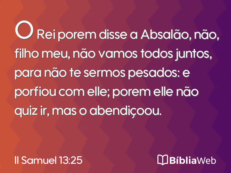 II Samuel 13:25 em imagem para compartilhar
