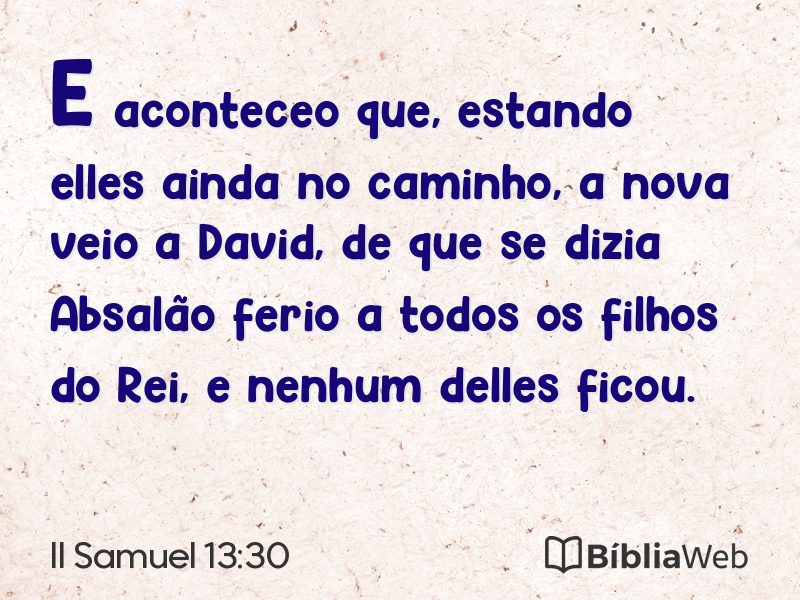 II Samuel 13:30 em imagem para compartilhar