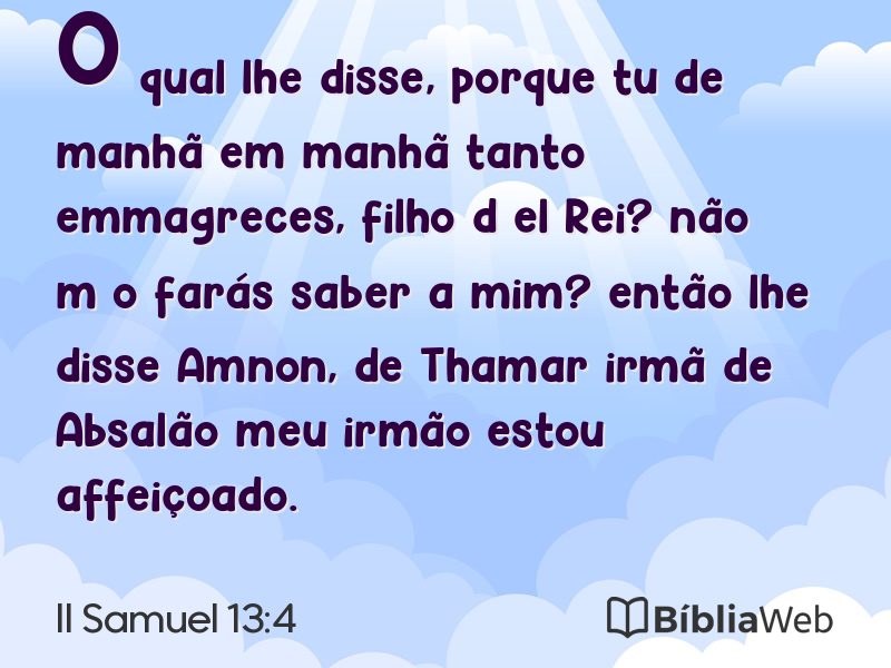 II Samuel 13:4 em imagem para compartilhar