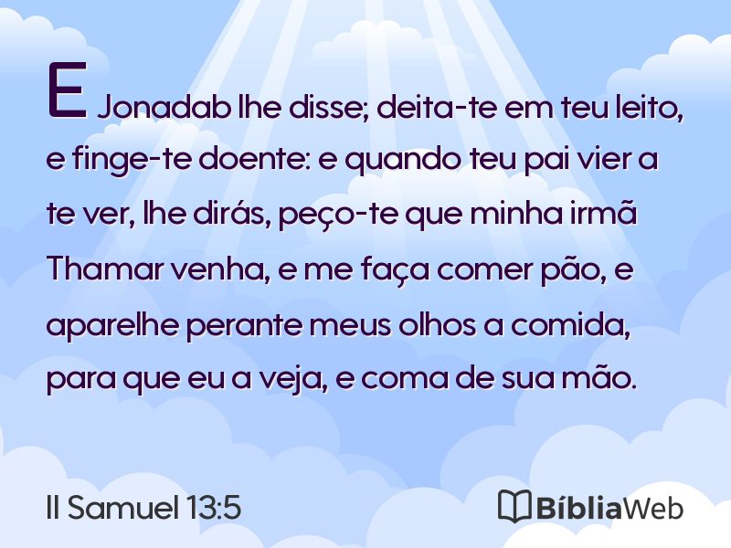 II Samuel 13:5 em imagem para compartilhar