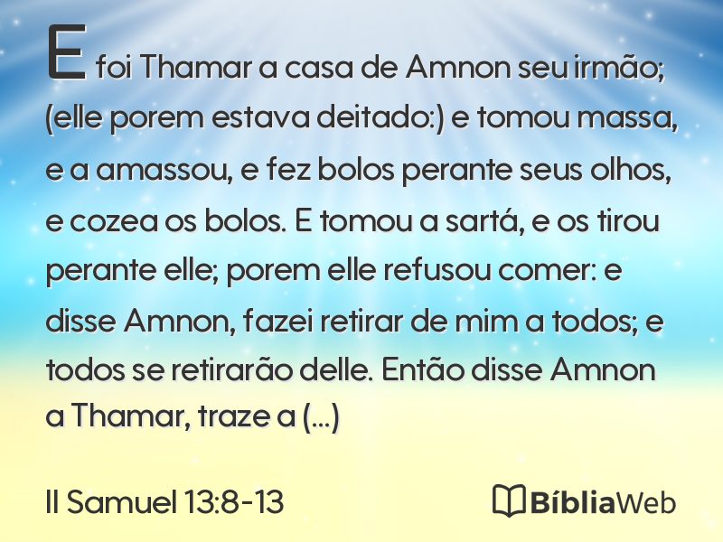II Samuel 13:8-13 em imagem para compartilhar