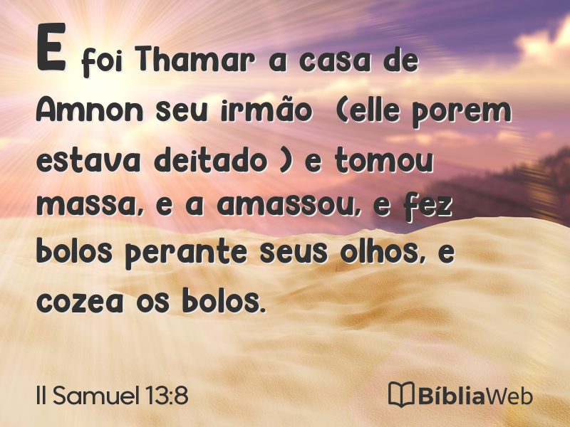 II Samuel 13:8 em imagem para compartilhar