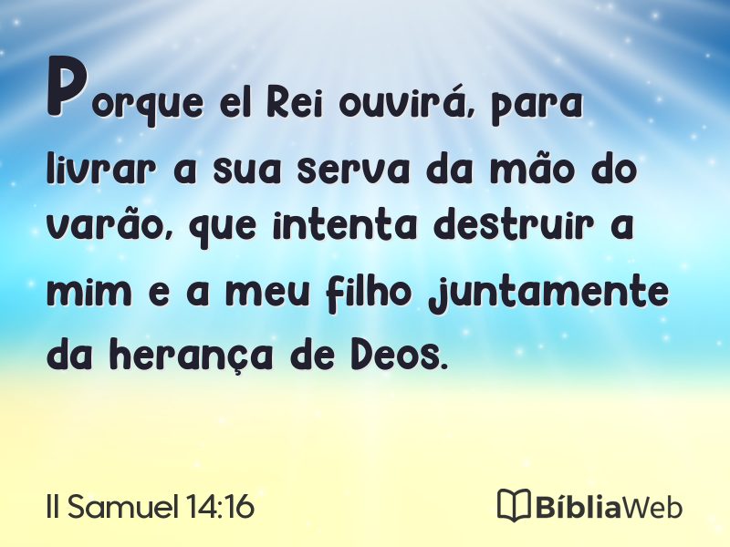 II Samuel 14:16 em imagem para compartilhar