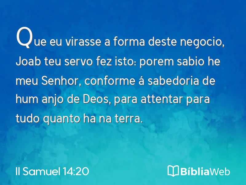 II Samuel 14:20 em imagem para compartilhar