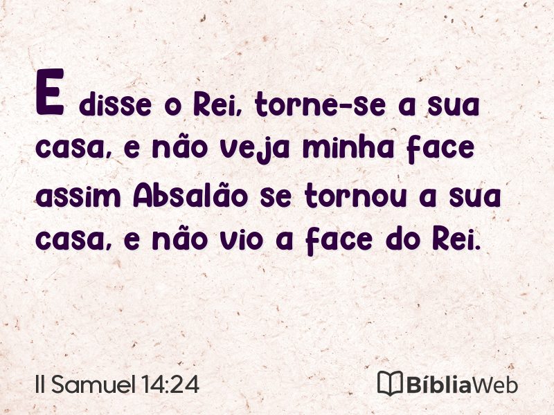 II Samuel 14:24 em imagem para compartilhar