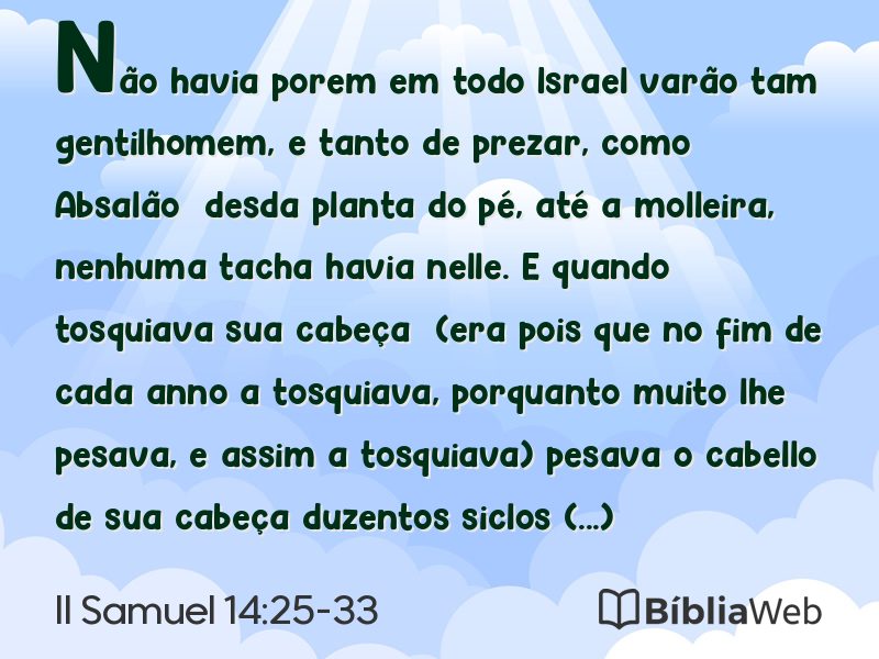 II Samuel 14:25-33 em imagem para compartilhar