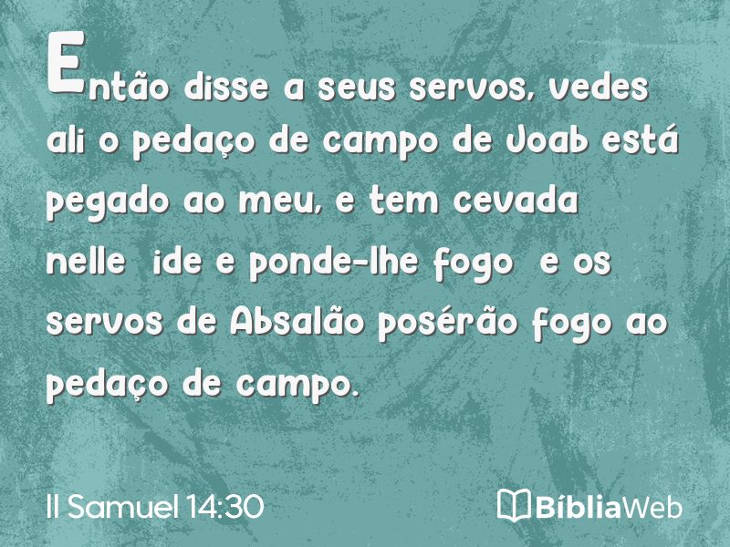 II Samuel 14:30 em imagem para compartilhar
