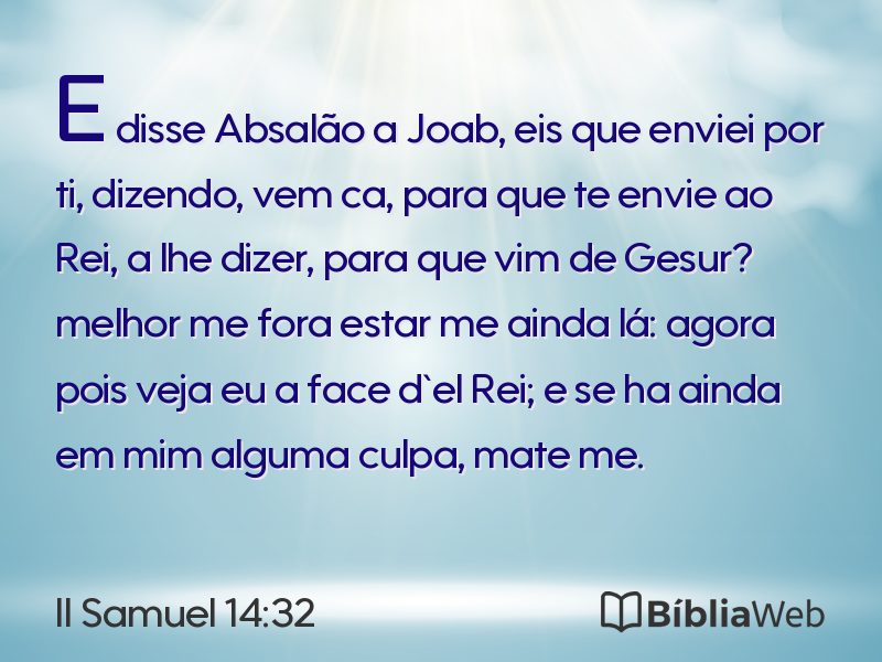 II Samuel 14:32 em imagem para compartilhar