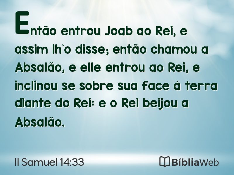 II Samuel 14:33 em imagem para compartilhar