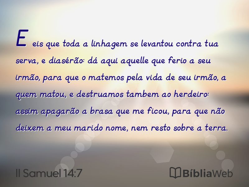 II Samuel 14:7 em imagem para compartilhar
