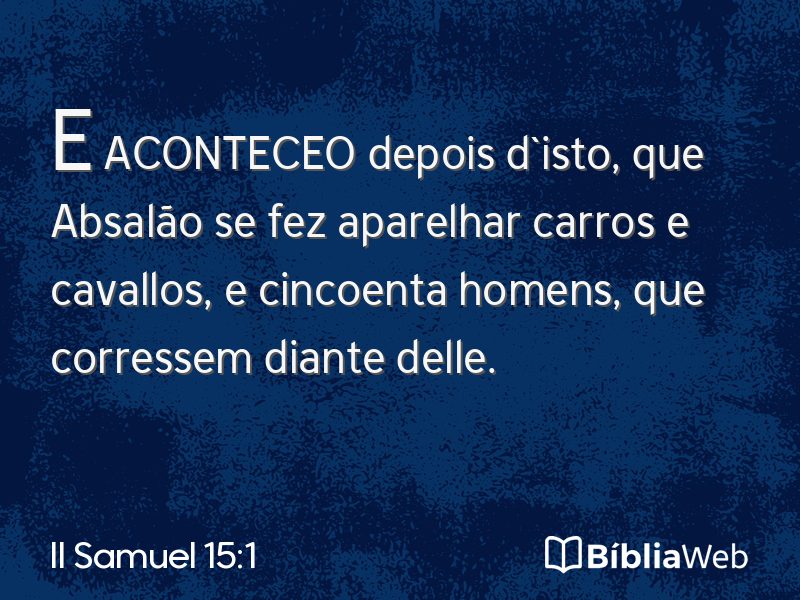 II Samuel 15:1 em imagem para compartilhar