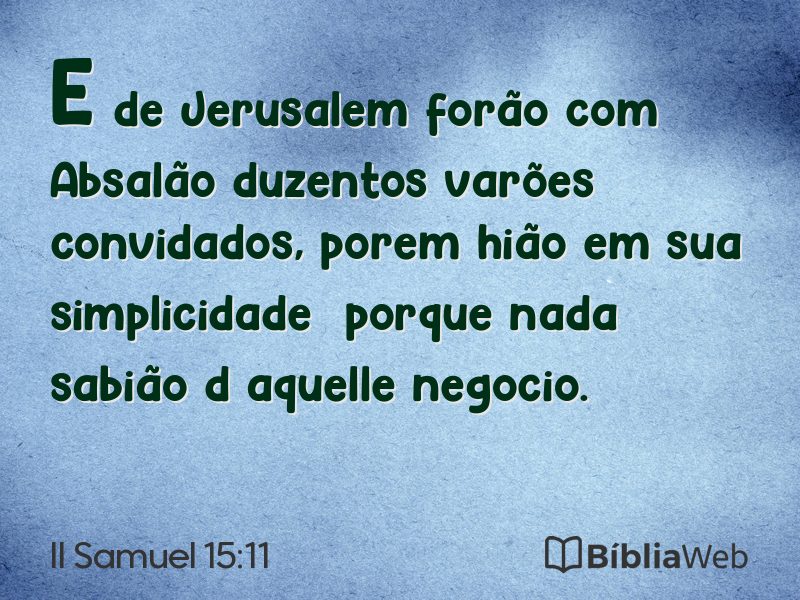 II Samuel 15:11 em imagem para compartilhar