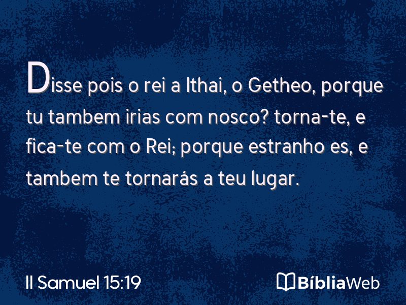 II Samuel 15:19 em imagem para compartilhar