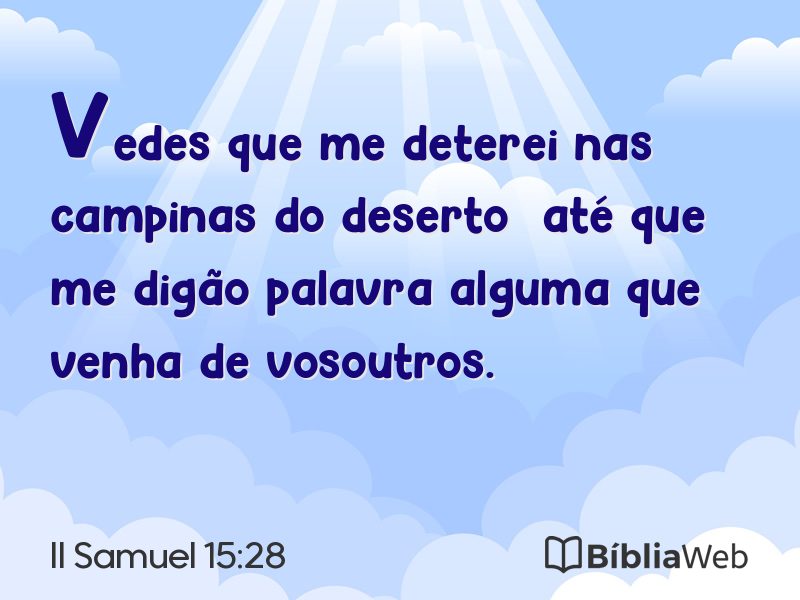 II Samuel 15:28 em imagem para compartilhar