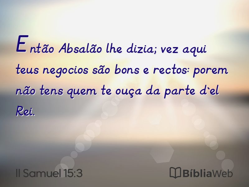 II Samuel 15:3 em imagem para compartilhar