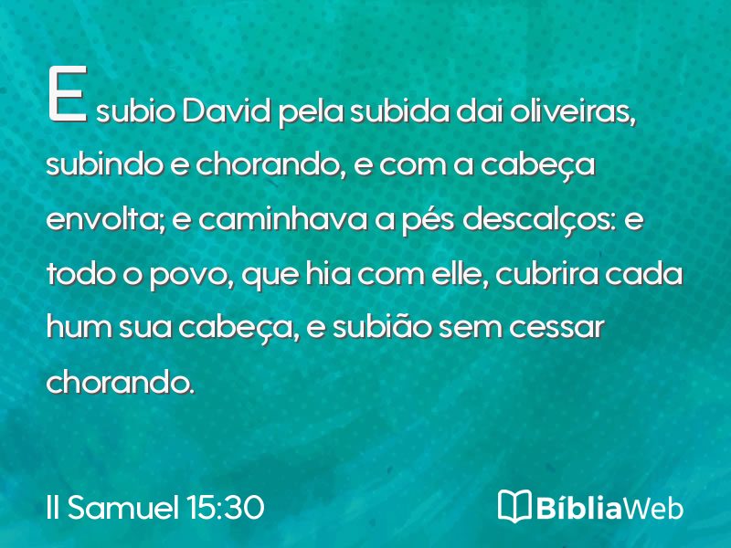 II Samuel 15:30 em imagem para compartilhar