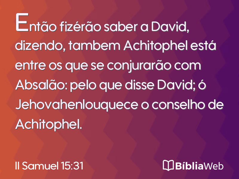 II Samuel 15:31 em imagem para compartilhar