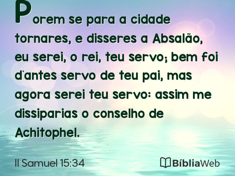 II Samuel 15:34 em imagem para compartilhar