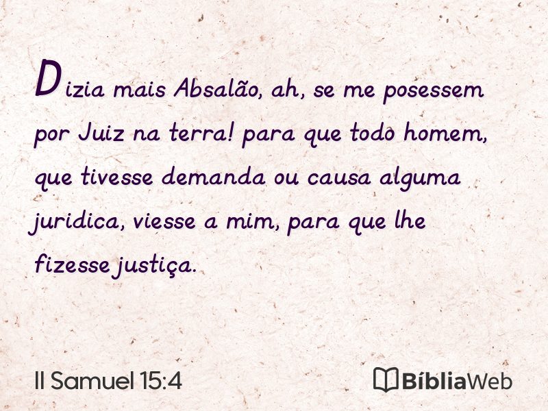 II Samuel 15:4 em imagem para compartilhar