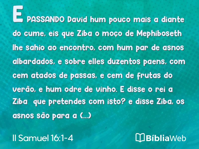 II Samuel 16:1-4 em imagem para compartilhar