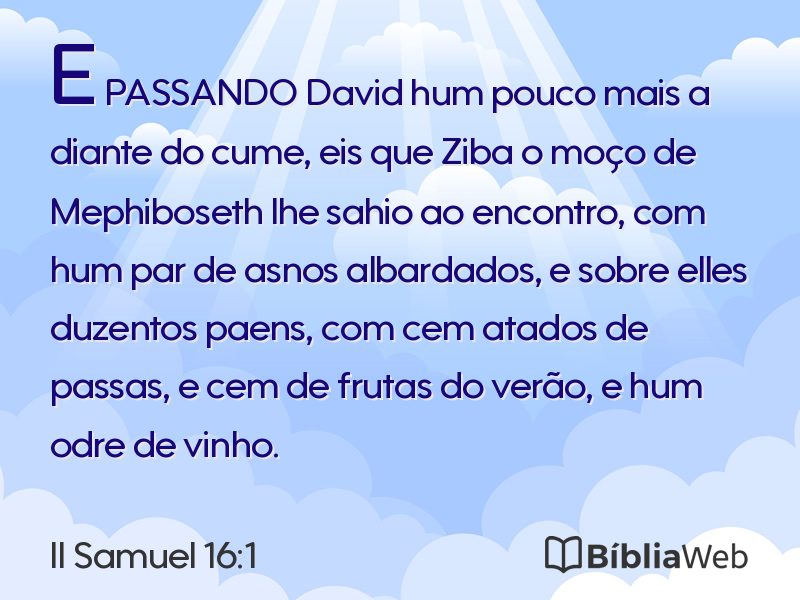 II Samuel 16:1 em imagem para compartilhar