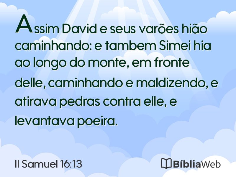 II Samuel 16:13 em imagem para compartilhar