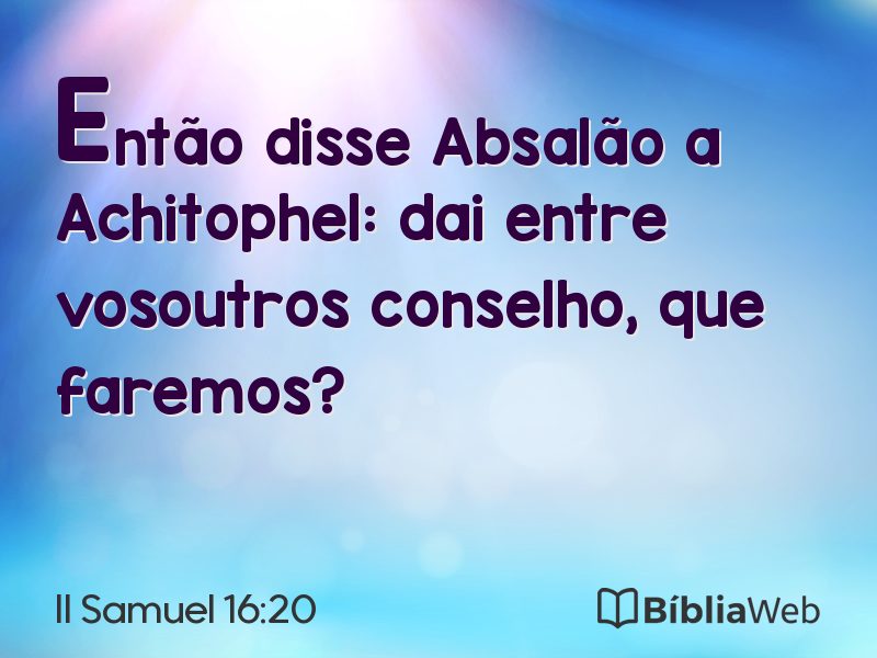 II Samuel 16:20 em imagem para compartilhar