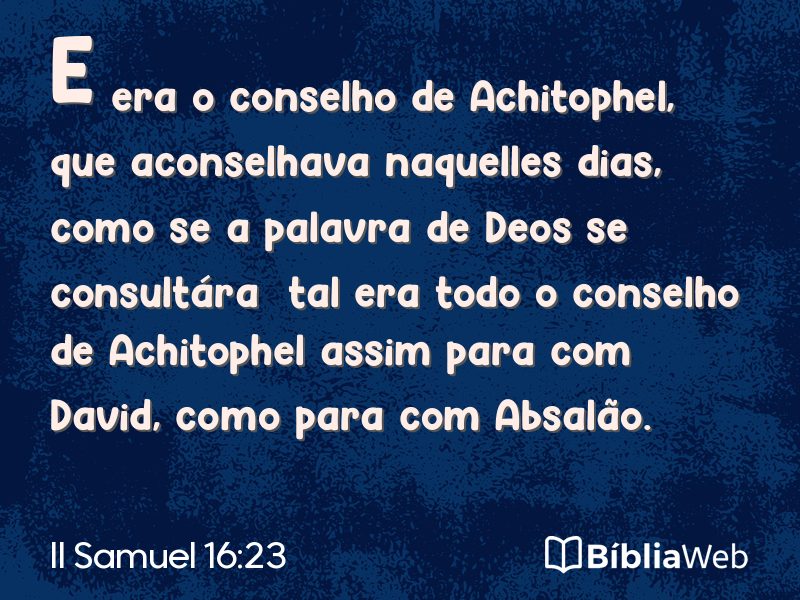 II Samuel 16:23 em imagem para compartilhar