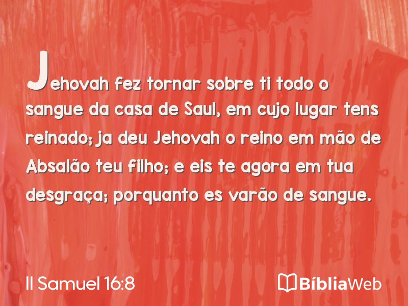 II Samuel 16:8 em imagem para compartilhar