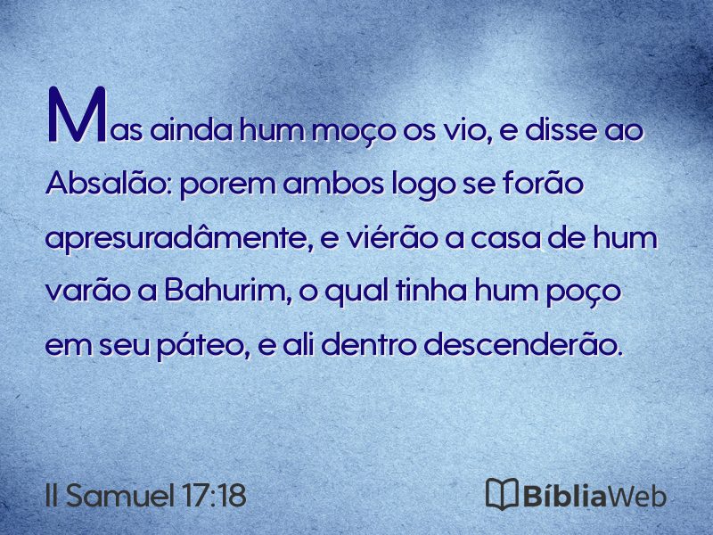 II Samuel 17:18 em imagem para compartilhar