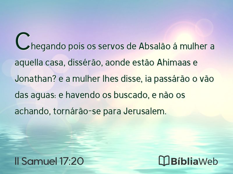II Samuel 17:20 em imagem para compartilhar
