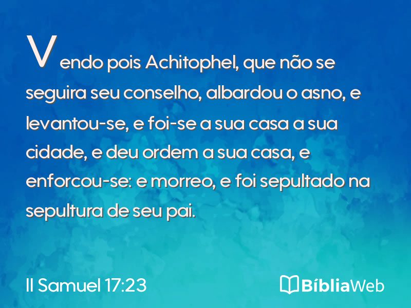 II Samuel 17:23 em imagem para compartilhar