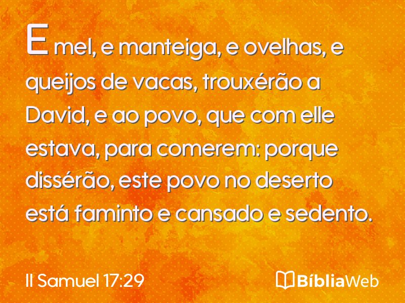 II Samuel 17:29 em imagem para compartilhar