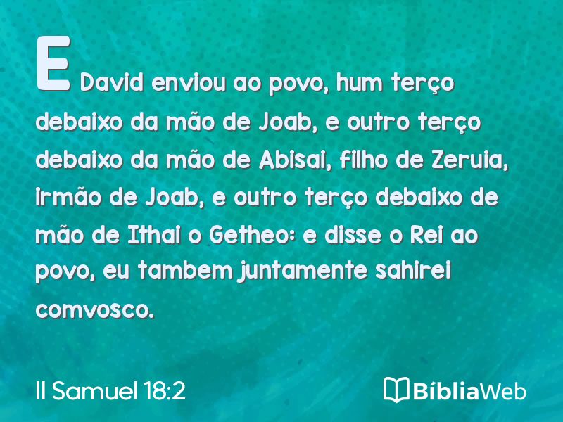 II Samuel 18:2 em imagem para compartilhar