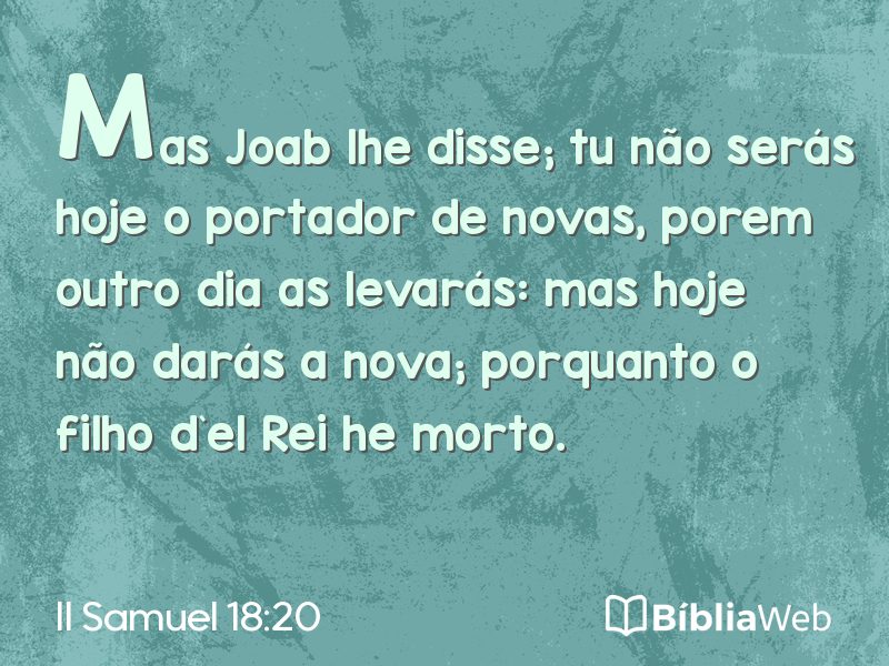 II Samuel 18:20 em imagem para compartilhar