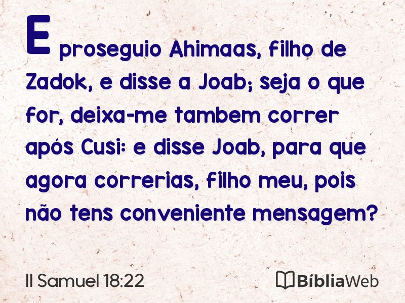 II Samuel 18:22 em imagem para compartilhar