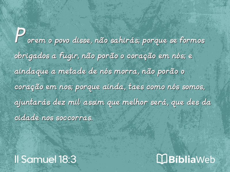 II Samuel 18:3 em imagem para compartilhar