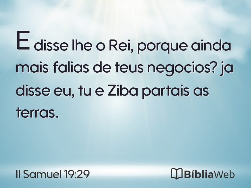 II Samuel 19:29 em imagem para compartilhar