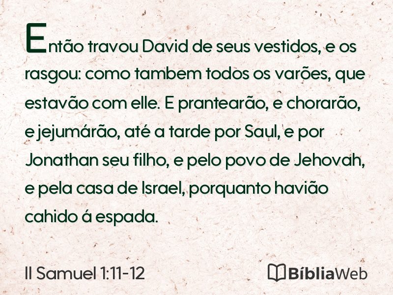 II Samuel 1:11-12 em imagem para compartilhar