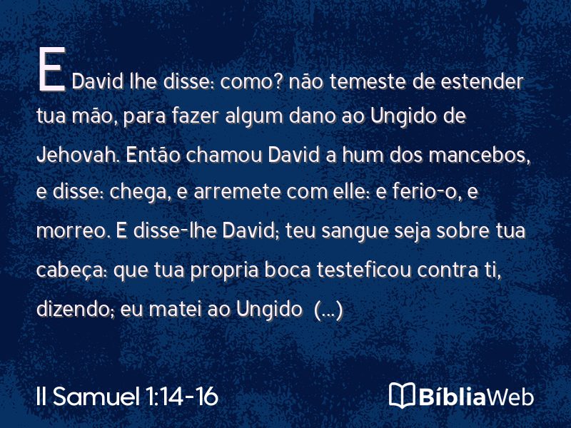II Samuel 1:14-16 em imagem para compartilhar