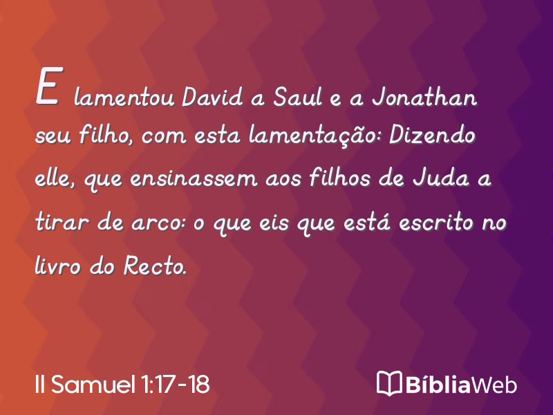 II Samuel 1:17-18 em imagem para compartilhar