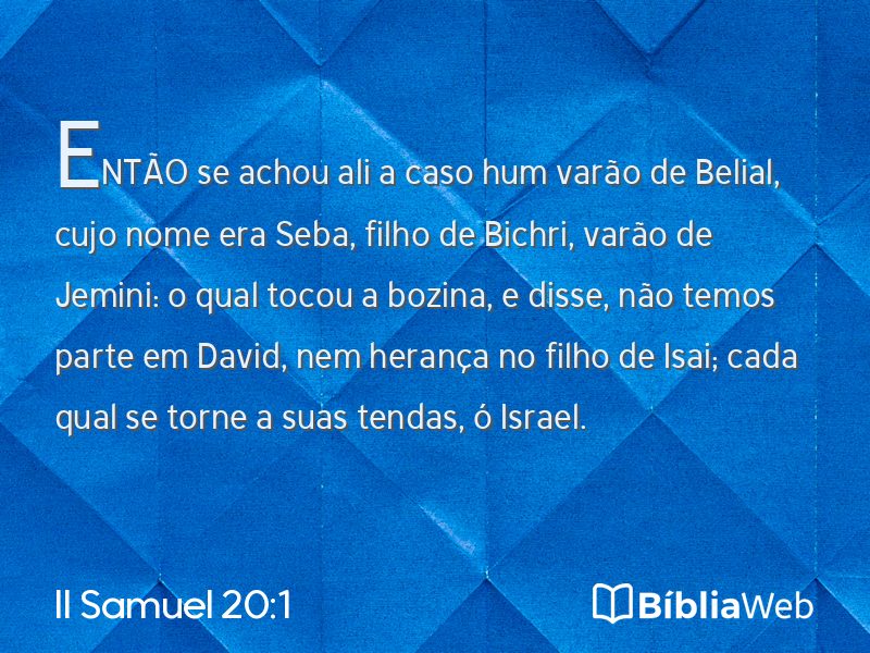 II Samuel 20:1 em imagem para compartilhar
