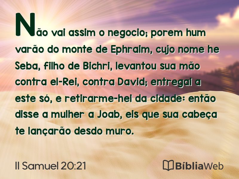 II Samuel 20:21 em imagem para compartilhar