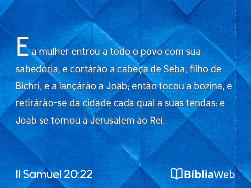 II Samuel 20:22 em imagem para compartilhar