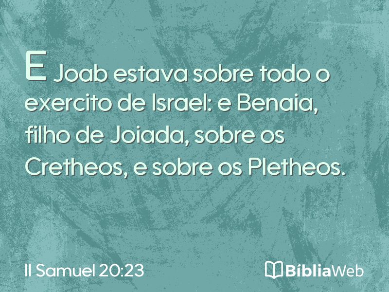 II Samuel 20:23 em imagem para compartilhar