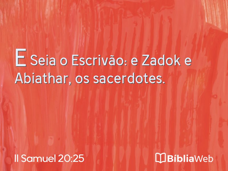 II Samuel 20:25 em imagem para compartilhar