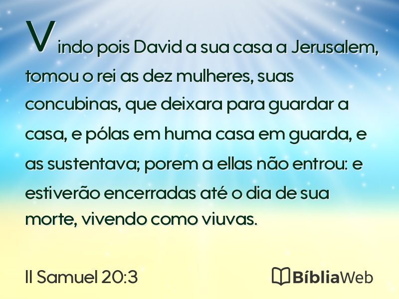 II Samuel 20:3 em imagem para compartilhar