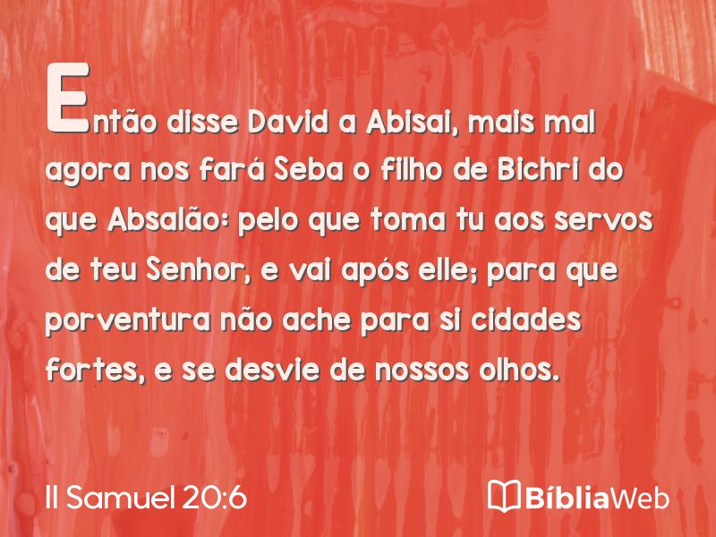 II Samuel 20:6 em imagem para compartilhar