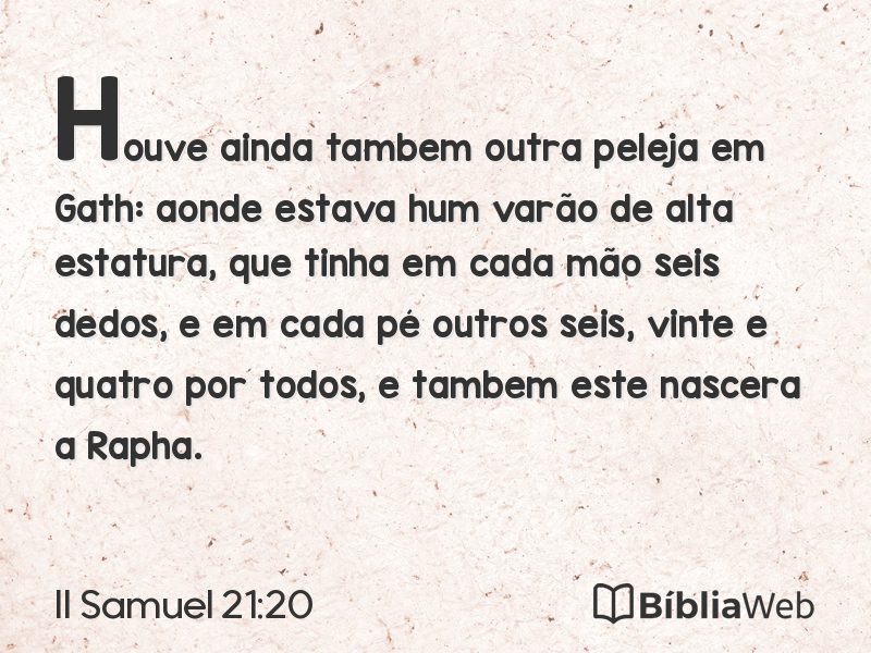 II Samuel 21:20 em imagem para compartilhar